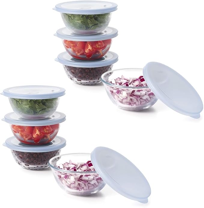 OXO Good Grips 8-Piece Glass Prep Bowl Set, Small 295ml - Pack of 2