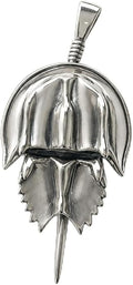 Wildthings Horseshoe Crab 925 Sterling Silver Pendant | Movable Tail, Polished & Oxidized Finish, 2.54 x 1.27 cm, WTS Stamped, Made in Thailand