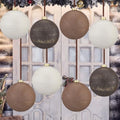 RoundFunny 8 Pcs 6 Inch Electroplated Christmas Ornaments, Vintage Neutral