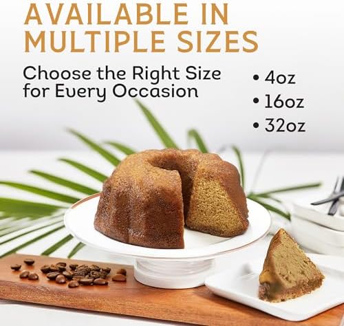 TORTUGA Caribbean Blue Mountain Rum Cake - 4 oz Rum Cake - The Perfect Premium Gourmet Gift for Stocking Stuffers, Gift Baskets, and Christmas Gifts - Great Cakes for Delivery