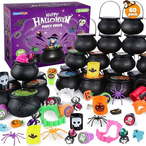 AuroTops Halloween Party Favor for Kids,60 Pack Halloween Miniatures Toys