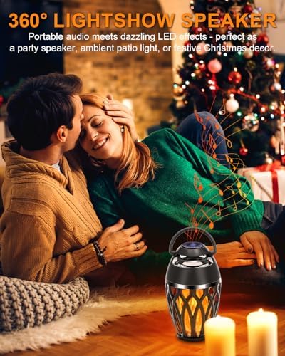 Vanten Outdoor Bluetooth Speaker, LED Flame Light, Gifts for Men & Women