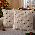 Allorry Christmas Pillow Covers 26x26 inch Set of 2 Christmas Decorations Soft Plush Faux Fur Wool Beige Christmas Tree Throw Pillow Cases Winter Holiday Decor for Sofa Living Room PT002C26