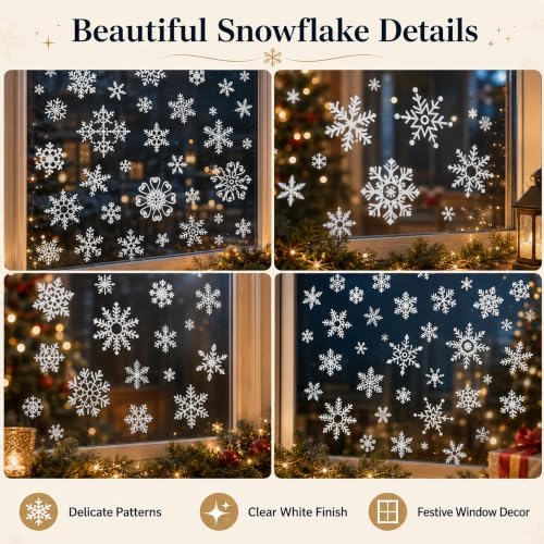 Christmas Decorations - 9 Sheets Christmas Snowflakes Window Clings