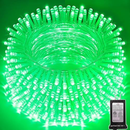 196 FT 500 LED String Lights Outdoor Indoor, Christams String Lights Waterproof 8 Modes & Timer, Fairy Lights Plug in for Bedroom, Weeding, Patio, Party, Christmas Decor (Green)