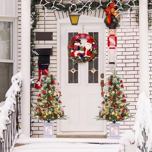 GAOMON 2Set 3FT Prelit Christmas Tree, Artificial Tree with Lighting Base