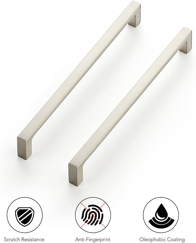 Ravinte 30 Pack Solid 7-1/2 Inch Square Cabinet Handles - Brushed Nickel Pulls for Drawers and Kitchen Cabinets - Hardware Handles