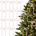 DIYDEC 18PCS Large Christmas Pearl Bow Ornament 7in Tree Topper Decor