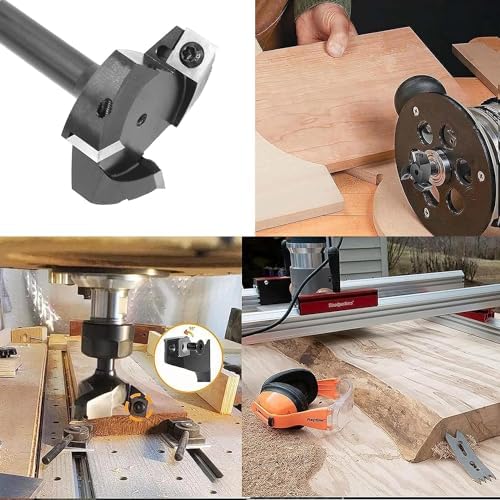 Slab Flattening Router Bits 1/2 Shank, 2-3/8" Cut Diameter, 12*12*1.5mm Carbide Insert, for CNC Spoilboard Surfacing/Planing/Flycutter/ Slab Leveler/Rabbeting