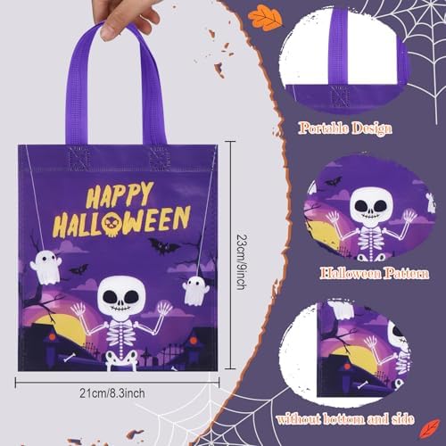 Sweetude 120 Pcs Halloween Tote Bags Bulk Halloween Trick Treat with Handle