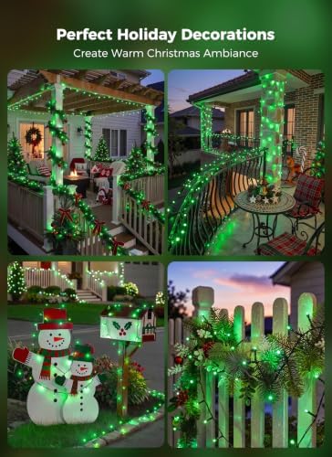6 Pack 600LED Solar Christmas Lights Outdoor Waterproof, Green 240 FT
