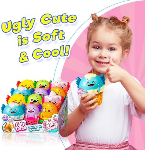 JA-RU Jumbo Foamie Axolotl Smushy Foodie (12 Axolotls Assorted) 4740-12s