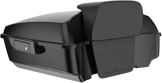 Advanblack Road Glide Tour Trunk Pack Arctic Black Chopped Tour Trunk Pack Backrest Pad for '97-'25 Harley Touring Road King Street Glide Electra Glide CVO models