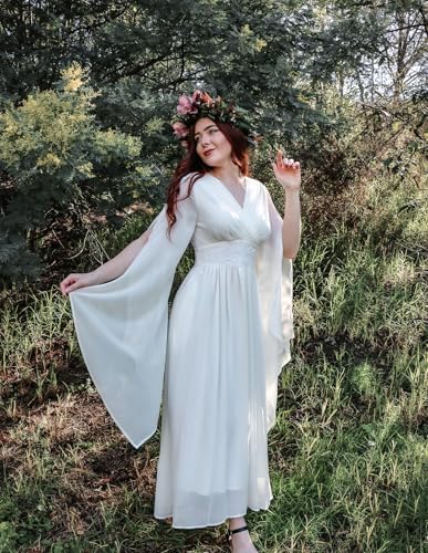 Scarlet Darkness Women's Renaissance Costume V Neck Medieval Fairy Dresses