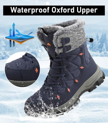 ziitop Men's Winter Snow Boots Waterproof Warm Fur Lined Insulated Boots