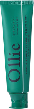 Ollie Fluoride Free 10% Nano Hydroxyapatite Toothpaste, Strong Mint, 4oz | Rod-Shaped Nano HAP, Remineralizes Enamel, Reduces Sensitivity, Reverses Small Cavities, Naturally Whitens Teeth, (Pack of 1)