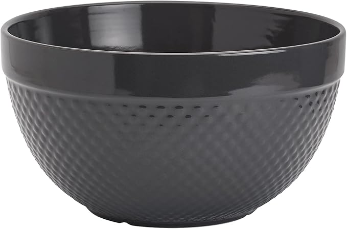 Tabletops Gallery Hobnail Style 4 Piece Timeless Grey Stoneware Nesting Mixing Bowl Set for Baking and Cooking