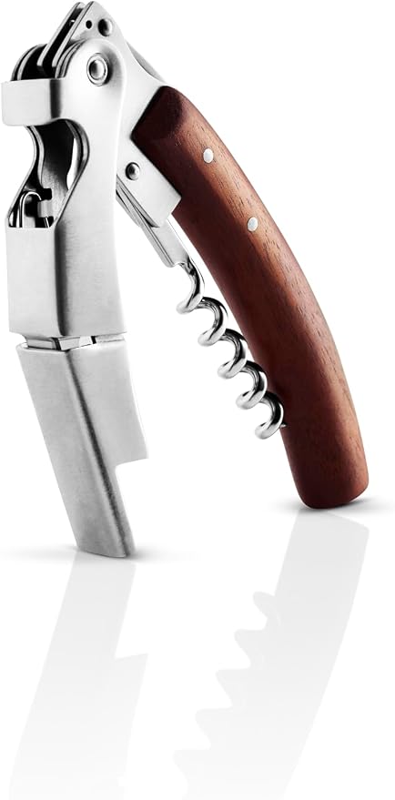Eva Solo | Liquid Lounge Waiter's Corkcrew | Pull the cork straight out of the wine bottle with the clever two-step system that also ensures that the cork doesn't break | Brushed steel