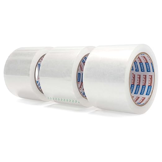 ADHES Packaging Tape 2.7MIL Heavy Duty Packing Tape Mailing Tape,3 Rolls, 3" x 165 ft (55 Yards) Clear Shipping Tape, Ultra-Strong & Durable for Packaging, Moving, Mailing, and Sealing