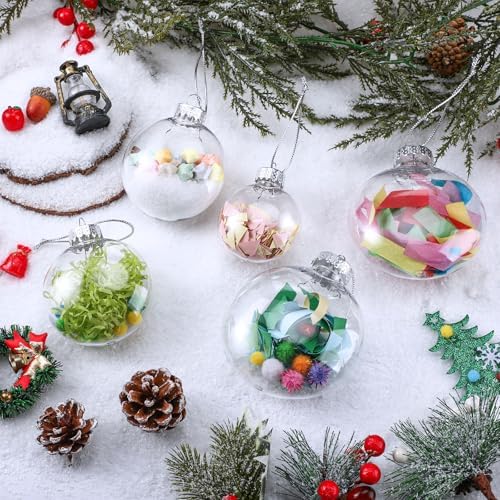Wettarn 50 Pcs 4" 3.15" 2.36" Clear Plastic Disc Ornaments