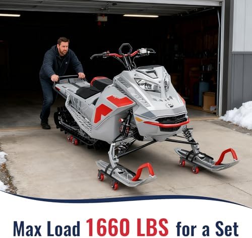 Snowmobile Dolly Heavy Duty with 3 Inch Caster Wheels V-Slide Steel Dollies