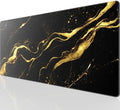 KTRIO Large Gaming Mouse Pad, Desk Mat, 31.5 x 15.7 in Black Gold, XXL