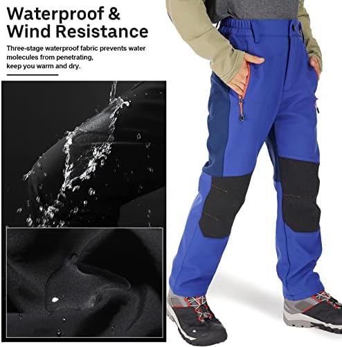 Jessie Kidden Kids Boys Girls Youth Waterproof Hiking Ski Snow Fleece Pants