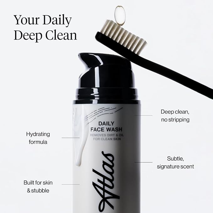 Bundle: Daily Face Wash (5 oz), Precision Shave Cream (6 oz), Aftershave (1.7 oz), Essential Razor for Men Handle in Dusk + total of 10 Blade Cartridges