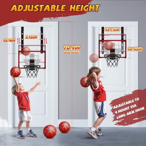 HopeRock Indoor Basketball Hoop for Kids, Mini Hoop Over the Door