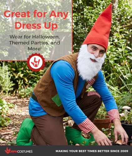 Morph Garden Gnome Costume For Adults, Halloween Costumes for Men
