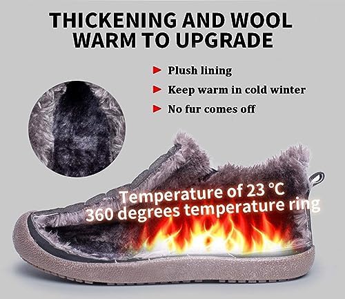 Eagsouni Womens Mens Snow Boots Winter Slip On Shoes