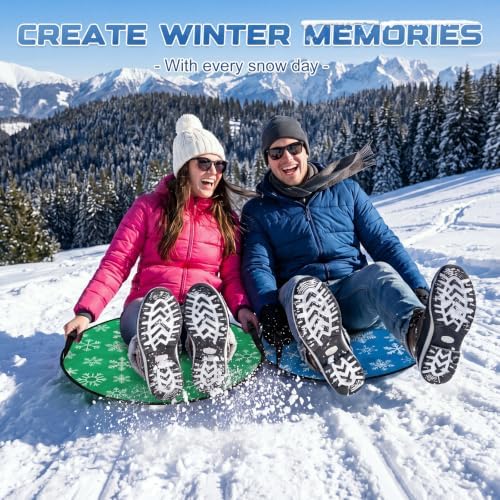 26" Foldable Snow Sleds with Handles for Adult