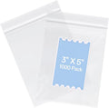 joybest 3 X 5 Inch (1000 Pcs) Clear Plastic Bags, Reclosable Zipper Poly Bags with Resealable Zip Top Lock for Snacks, Jewelry, Coins, Crafts