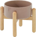 Havniva Elevated Dog Bowls Ceramic Dog Bowls with Stand, Dog Food Bowl | 6.1” Raised Dog Bowls with Non-Slip Wood Stand, Dog Food and Water Bowl Set, Dog Feeding Bowls for Small & Medium Dogs
