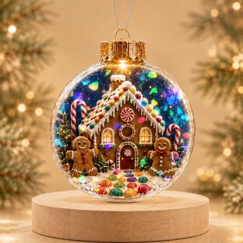 Lighted Gingerbread House Ornament with Prismatic Sparkle, 3.15 Inch