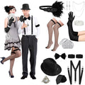 Shinymoon 14 Pcs Halloween 1920s Couples Costume Accessories