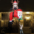 Lulu Home 7.2FT H Christmas Inflatable Decoration, Reindeer Holding Santa