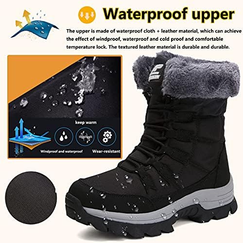 ziitop Womens Winter Snow Boots Waterproof Fur Lined Warm