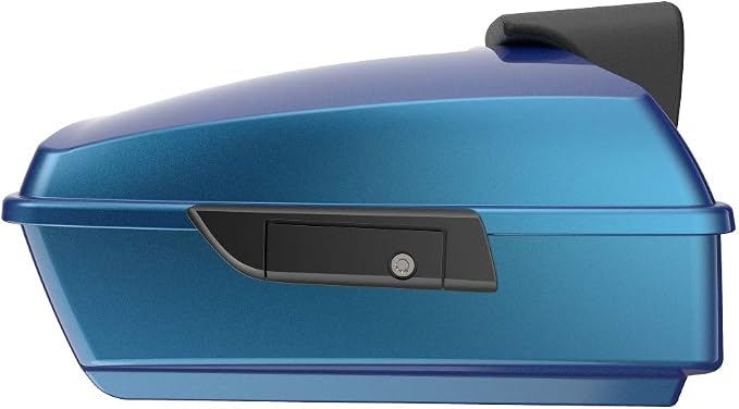 Advanblack Road Glide Tour Trunk Pack Daytona Blue Chopped Tour Trunk Pack Backrest Pad for '97-'25 Harley Touring Road King Street Glide Electra Glide CVO models