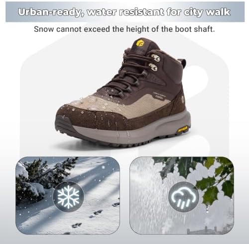 FitVille Men's Winter Boots,Extra Wide Width Thick Fur Lined Snow Boots