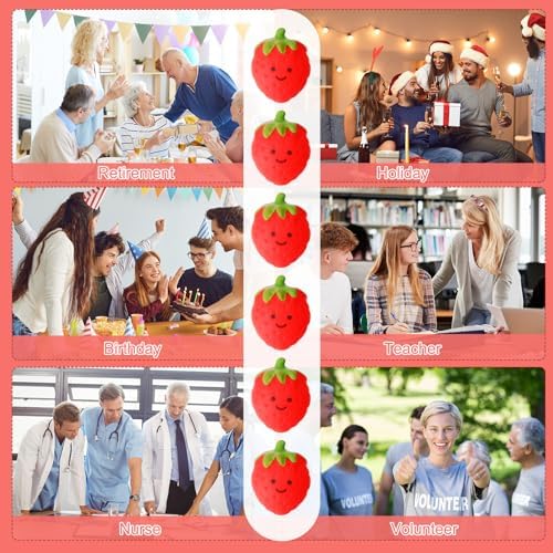 Thenshop 24 Pcs Cute Strawberry Ball Nxiety Relief Fidget Decor