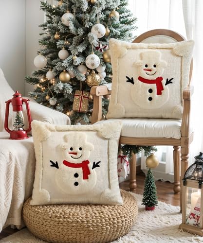 Faux Fur Christmas Pillow Covers 20x20 Set of 2