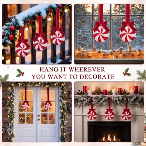 8 Pcs Christmas Kitchen Hanging Ornament, Velvet, Candy
