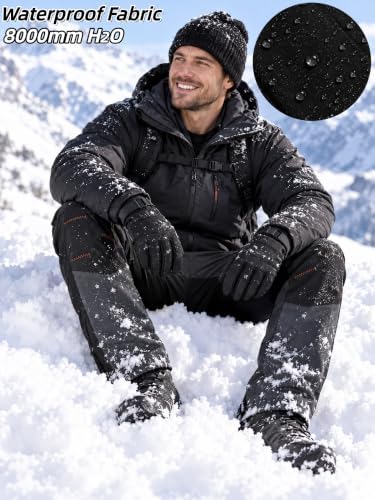 Mens Snow Ski Pants Waterproof Insulated Zipper Bottom Leg