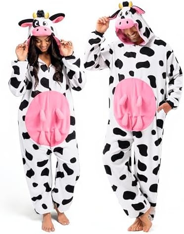 Spooktacular Creations Halloween Dalmatian Dragon Cow Costume, Animal Costume Hooded Jumpsuit for Halloween Cosplay Party