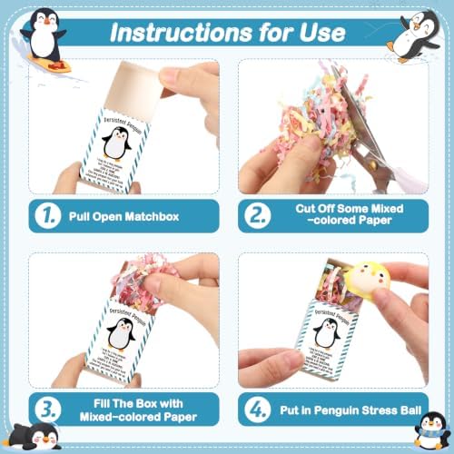 Wettarn 24 Sets Penguin Figurine with Gift Boxes, Office Desk Relief