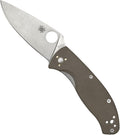 Spyderco Tenacious Folding Pocket Knife, PlainEdge | 7.77" Overall Length, 3.3" CPM M4 Steel Blade, Brown, G-10 Handle, LinerLock, Full-Flat Grind