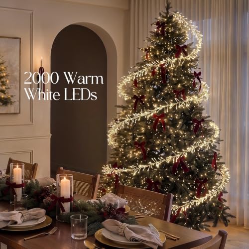 Christmas Decorations - 2000 LED 60ft Floating Spiral Christmas Tree Lights