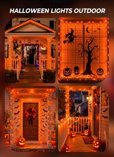 Orange LED Halloween Lights Indoor Outdoor, 66FT 200LED Mini String Lights