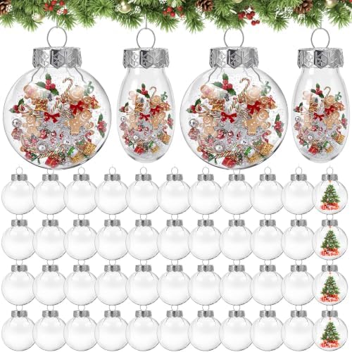 Wettarn 100 Pcs 2.36" Clear Plastic Disc Ornaments